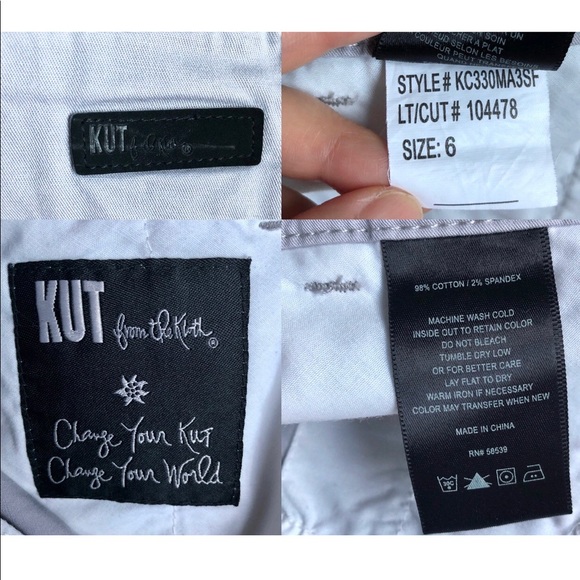 KUT Taylor Crop Trouser Chino Pants Bottom Nordstrom Light Gray Size 6 Women’s - Picture 2 of 13